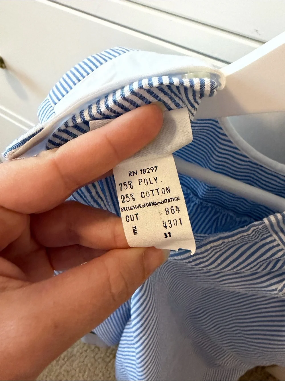 Jayne Copeland Fish Romper 3T Blue White Striped